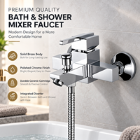 Nouveau produit Fournisseur d'usine Ensemble de douche mural à poignée unique avec fonction pluie en acier inoxydable, ensemble d'accessoires de douche