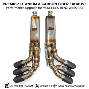 ท่อไอเสีย Vortex Titanium Valved สำหรับ Mercedes Benz G63 W465 ปี 2024-2025 V8 Biturbo ระบบเก็บเสียงแบบ Racing พร้อมปลายท่อคาร์บอน - Product Image 1
