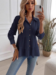 Nueva Camisa Casual de Primavera y Verano para Mujer, de Color Sólido, Moderna, Elegante y Versátil, de Manga Larga - Product Image 5