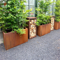 Corten स्टील आउटडोर जंग रंग फूल बगीचे इमारतों ज्यामितीय बर्तन पौधों