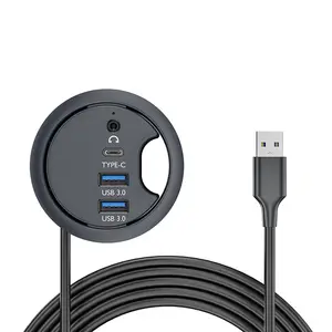 音频端口2 USB3.0型c适配器充电器多端口4合1 usb c集线器