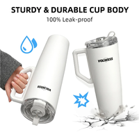 Thermos VOLWESS en acier inoxydable à double paroi, isolé sous vide, 38 oz, 6-12 heures de maintien au chaud, couvercle anti-fuite, sans BPA, grand gobelet