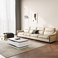 Ensemble de canapés en cuir véritable Foshan en forme de L pour petits appartements, design moderne et simple, cuir de vachette pleine fleur, chaise longue d'angle