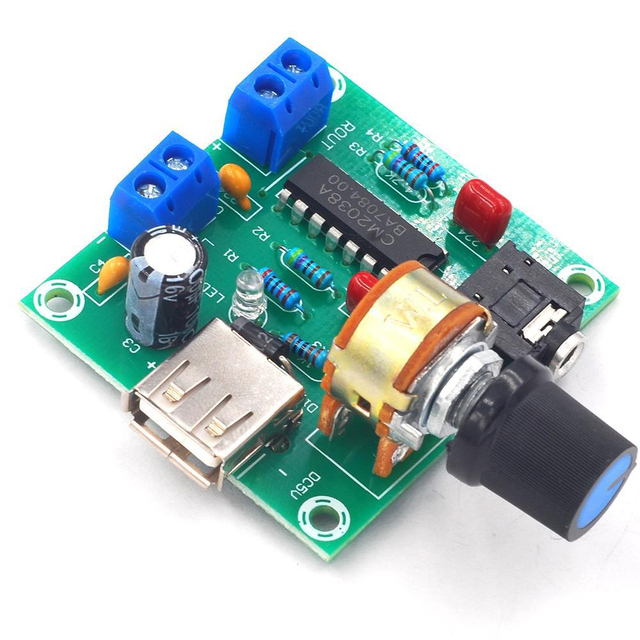CM2038 Stereo Amplifier Board 5Wx2 Channel High-Fidelity Finished Module USB 5V DC Powered Volume Control