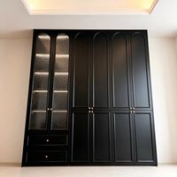 Armoire coulissante moderne en bois massif de style Shaker pour salon et chambre à coucher, design durable, 4 tiroirs et 4 étagères
