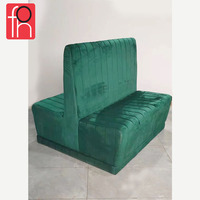 Banquette de luxe en cuir artificiel noir pour restaurant, banquette lounge