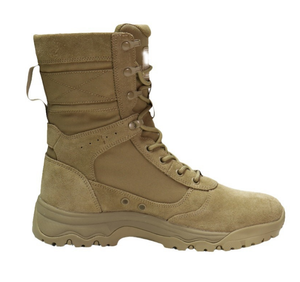 Bottes tactiques personnalisées DFS10-1 pour la chasse et le camping en plein air, en daim marron coyote, avec sangles Molle, fabriquées en Chine et au Guatemala - Product Image 1