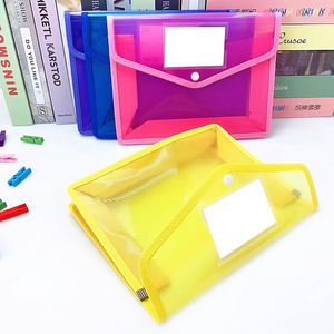 Sac en plastique PP étanche de rangement de bureau avec logo personnalisé A4 <span class=keywords><strong>transparent</strong></span> bouton classeur ventes transfrontalières - Product Image 5