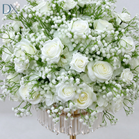 Bola Bunga Mawar Sutra Putih Hydrangea Baby Breath Langsung dari Pabrik 50cm untuk Dekorasi Meja Pernikahan Ulang Tahun