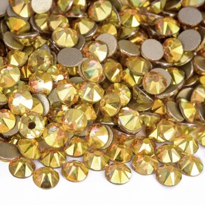 OLeeya Vente en gros de strass en verre de qualité supérieure 2088 Cristal 16 Facettes Xirius AB avec fond doré et dos plat pour robes de mariée - Product Image 4
