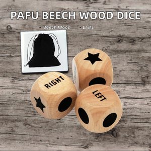 Wooden Left Right Center <b>Dice</b> <b>Set</b> Engraved Star Design Handmade Craft Game Pieces - Product Image 2