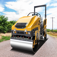 Fournisseur direct d'usine Mini compacteur vibratoire Rouleau à asphalte 1-3 tonnes Diesel Nouveau rouleau à double tambour Rouleau routier Moteur Kubota
