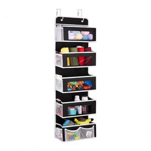 Linen Hanging Organizers Closet Cabinet Over Door Hanging Organizer with 5 Pockets and Labels for Sundries - Product Image 1