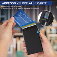 Portefeuille Pop-up Minimaliste pour Homme en Cuir Microfibre avec Protection RFID, Porte-cartes Magnétique en Métal, Poche Zippée pour Monnaie, Personnalisable avec Logo d'Usine