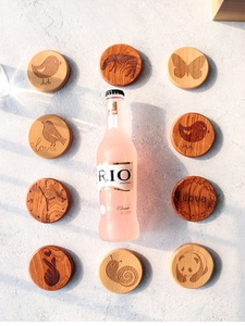 Oneway <strong>Custom</strong> <strong>Fridge</strong> <strong>Magnet</strong> Round Wooden Bottle Opener - Product Image 3