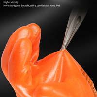 Oranye 300 #   Sarung Tangan PVC Setengah Celup, Tahan Lama, Tahan Air, Minyak, Asam-Alkali untuk Pekerjaan Industri