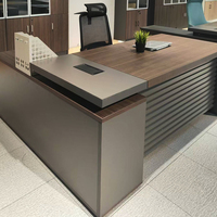 Bureau de directeur moderne Table de patron en forme de L Mobilier de bureau en bois mélaminé Bureau de direction pour le bureau