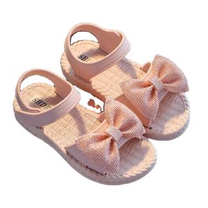 夏の滑り止めボウノットドレスサンダル & スリッパボウノットカジュアルガールズプリンセスサンダルキッズガール用ソフトソールサンダル - Product Image 1