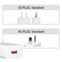Accessoires pour téléphone, adaptateur d'alimentation à charge rapide QC3.0, USB 5V1A 5W, prise AU US EU UK, chargeur mural mobile en vrac