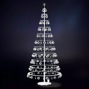 Lumière <span class=keywords><strong>de</strong></span> projection LED en spirale pour arbre <span class=keywords><strong>de</strong></span> Noël sur mesure, pliable, en métal <span class=keywords><strong>de</strong></span> haute qualité, pour décoration intérieure <span class=keywords><strong>de</strong></span> centres commerciaux et événements, OEM/ODM - Product Image 4