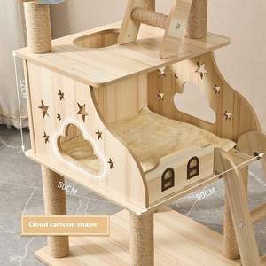 Wholesale Custom Cat Nest Tree <b>Tower</b> Modern Pet Climbing Frame with Large Sisal Jumping Platform Made of Wool and Rope - Product Image 5