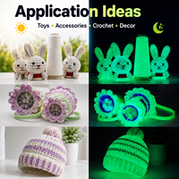 Grande pelote de fil écologique anti-bactérien Glow Dark pour amigurumi, chapeaux, broderie, vêtements de rave, fête sous lumière noire, créatif