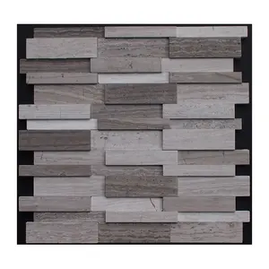 الصينية خشبية الحبوب شبكة فسيفساء الرخام 3D الجدار بلاط لجدران الحمام والمطبخ