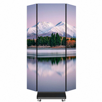 Afficheur LED numérique couleur pleine, mobile, pliable en trois parties, pour intérieur, P2 1280x1960mm, haute luminosité (500cd/m), garantie de 2 ans, OEM