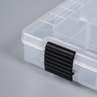 Boîte de rangement rigide transparente en plastique à haute capacité avec séparateurs amovibles pour petites pièces, écrous, matériel de pêche - Boîte de pêche pour lac et rivière