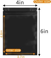 Sachet Refermable Noir Mat Doypack à Fond Plat en Feuille d'Aluminium avec Fermeture Éclair, pour Stockage Alimentaire