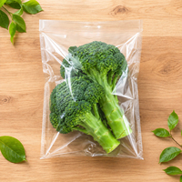 Sacs autocollants transparents en BOPP de qualité alimentaire, imprimés en héliogravure, sur mesure, pour conserver les fruits et légumes frais dans les supermarchés