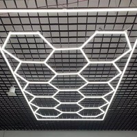 Lampe de travail LED hexagonale portable et lumineuse, alimentée par courant alternatif, étanche IP55, pour bureau, hôtel, atelier, garage, éclairage de détail