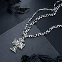 Ensemble de colliers pendentifs en acier titane, design Dragon/Croix, bijoux punk hip-hop, accessoires de mode unisexe pour tous les jours et les fêtes