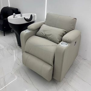 Sillón de Champú Moderno y Lujoso con Rotación y Reclinación, Lavabo de Cerámica, Reposapiés Ajustable para Salones, Hoteles y Talleres - Product Image 6