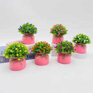Plante artificielle en pot Paulon, Gypsophile rose 13 cm, Décoration de bureau, Ornement pour la maison et le bureau - Product Image 1