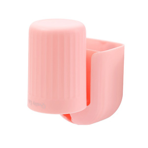 Wall Mounted Toothbrush Holder Double Cup With Adhesive <b>Shelf</b> For Bathroom Storage White <b>Plastic</b> - Product Image 4