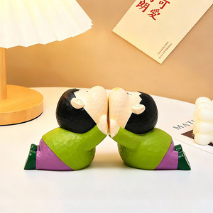 Fat Tiger Bookend Resin Craft Ornament Desktop Home Decoration Gift For Office Living Room - Product Image 4