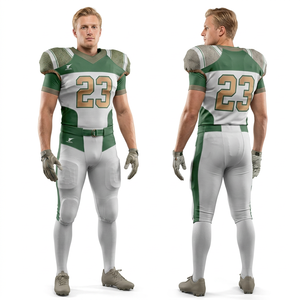 Camiseta de Fútbol Americano Riddell para Hombre, Personalizada con Sublimación, Transpirable, de Poliéster, Uniforme para Adulto, Número 23, Diseño Verde y Blanco - Product Image 4