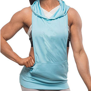 OEM Logo personnalisé femmes Sport Gym Yoga entraînement maillots lâche plaine vierge sans manches débardeurs <span class=keywords><strong>gilet</strong></span> à <span class=keywords><strong>capuche</strong></span> - Product Image 2