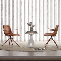 [En Stock] Chaise de Bureau de Luxe pour Ordinateur, Chaise de Coiffeuse Pivotante en PU avec Dossier et Accoudoirs Ergonomiques Personnalisables pour la Maison et l'Étude