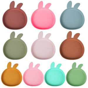 Assiette à dîner pour enfant, vaisselle en silicone pour bébé, forme d'ours, ventouse en silicone platine pour les mariages, boîte emballée pour la nourriture pour bébé - Product Image 5