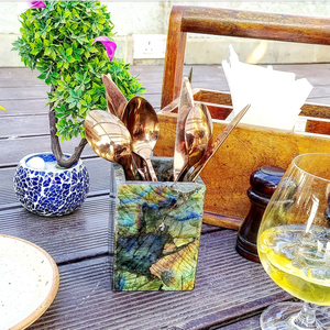 Soporte para Cubiertos de Piedra de Labradorita Natural, Organizador de Cocina, Accesorios de Piedras Preciosas, Proveedor Mayorista, Artículo Duradero, Regalo - Product Image 6