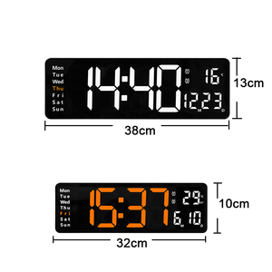16 inch LED đồng hồ treo tường với tối giản kỹ thuật số Temp ngày tuần hiển thị ABS điều khiển từ xa cho phòng khách trang trí nội thất - Product Image 2