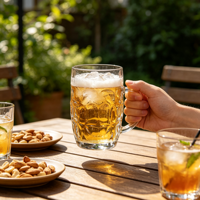 Verre à bière transparent gaufré avec poignée, promotionnel, pour bière, cocktail, chocolat chaud, compatible lave-vaisselle, écologique, pour bar à domicile, usage quotidien