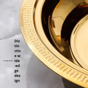 Ensemble de plats à steak en acier inoxydable avec couvercle en dôme, plat de service pour la restauration hôtelière, plat rond pour la <span class=keywords><strong>livraison</strong></span> - Product Image 4