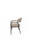 Fauteuil d'appoint moderne en cuir avec structure métallique, fauteuil lounge contemporain pour salon, hôtel, bureau