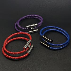 brand Stainless Steel Buckle Women's Light Luxury Classic Stainless steel <b>bracelet</b>, <b>leather</b> woven <b>bracelet</b> - Product Image 5