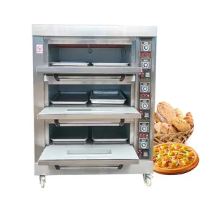 Traditie Elektrische Grote Pizza Gaz 3 Dek Resturanted Elektrische Bakary Oven Voor Restaurant