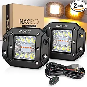 NAO Flush Mount 5" 72W 144W Barra 4X4 Led Light Bar Offroad Kit Atv Truck Led Work Light Pods Car 5 Inch Led Bar For Jeep Suv