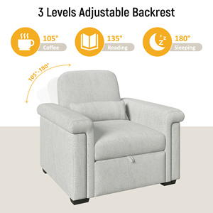 Fauteuil convertible 3 en 1, canapé-lit simple, canapé extensible, fauteuil réglable avec dossier inclinable en canapé-lit - Product Image 6